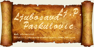 Ljubosava Paskulović vizit kartica